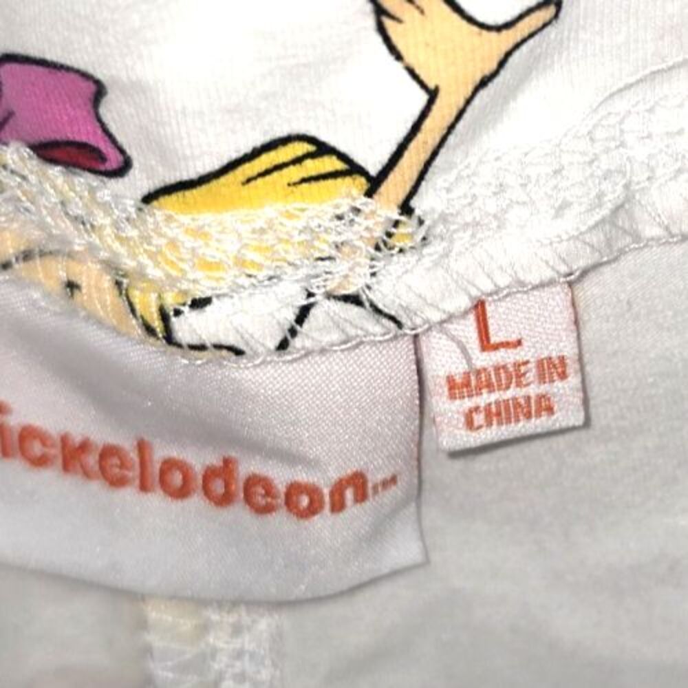 Nickelodeon Rugrats Yoga Leggings White Cartoon Print Women Stretch Pants Size L - Picture 3 of 4